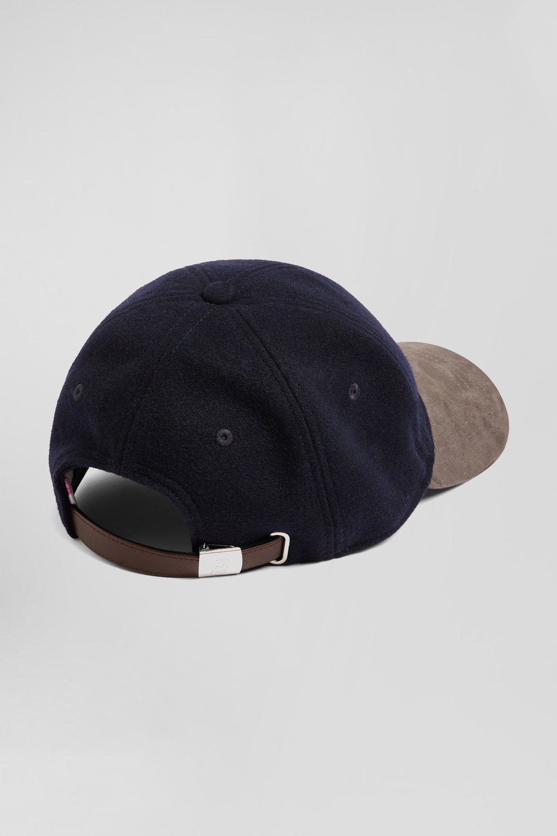 Navy Blue And Grey Wool Felt Cap_02