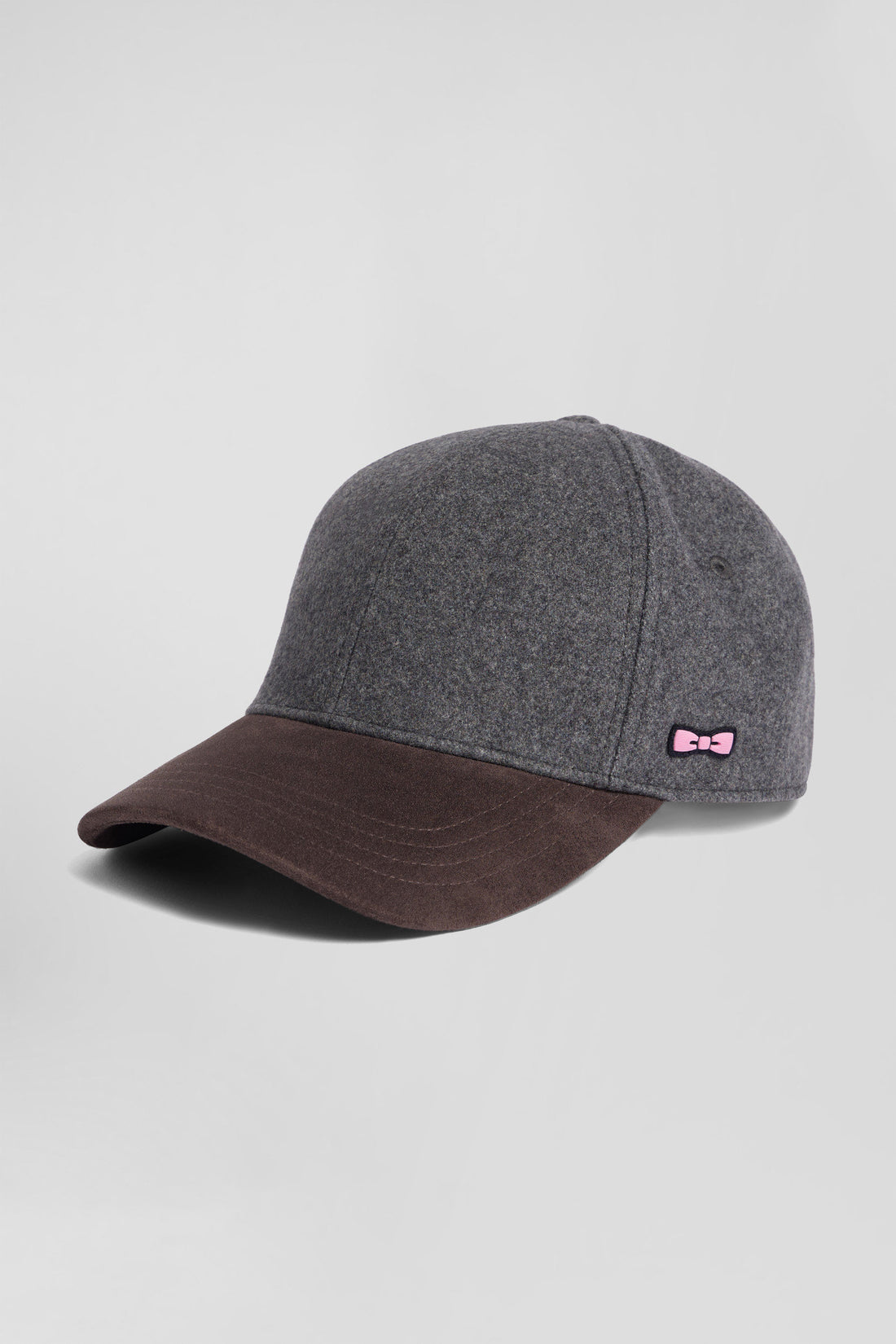 Grey And Brown Wool Felt Cap_02