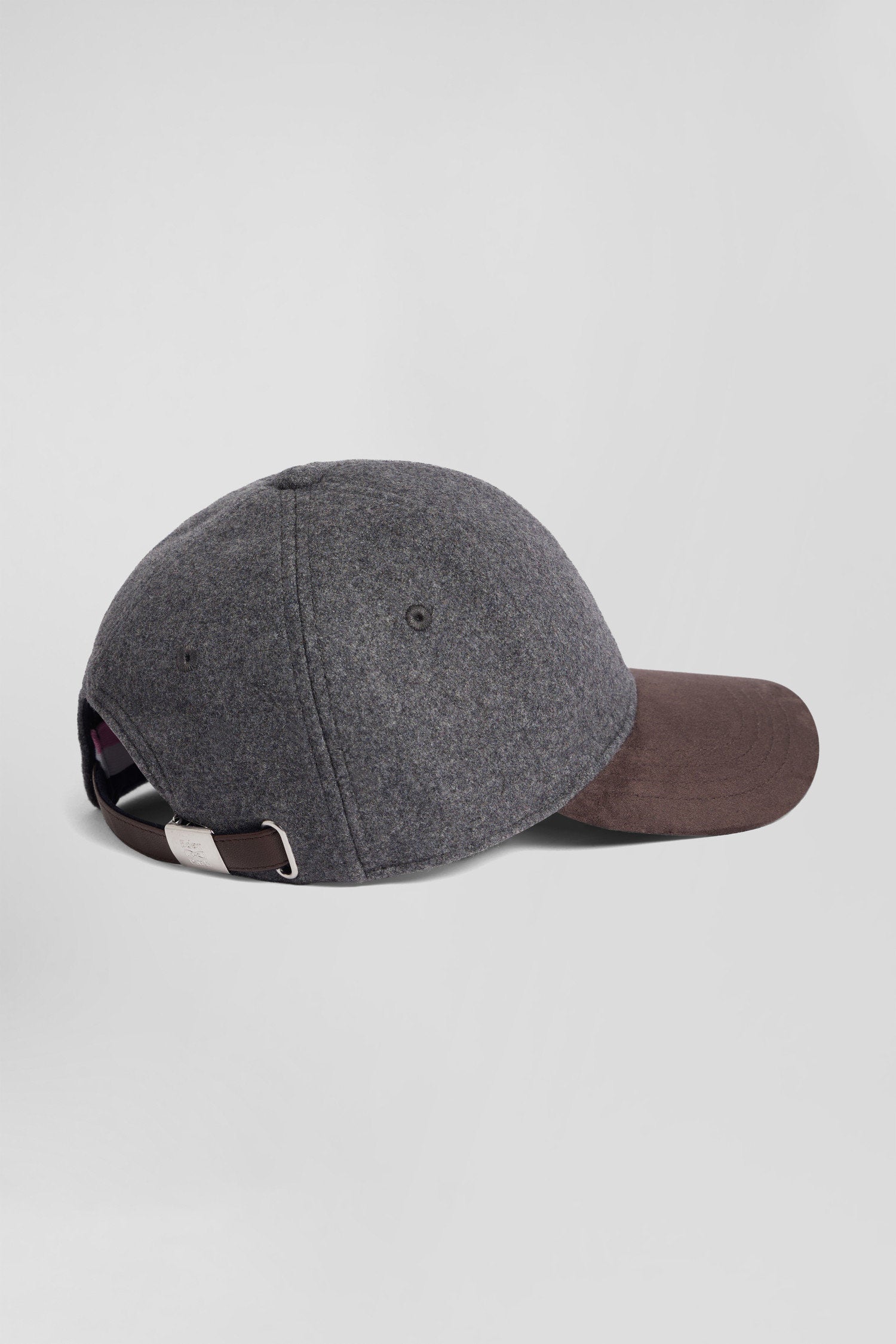 Grey And Brown Wool Felt Cap_03