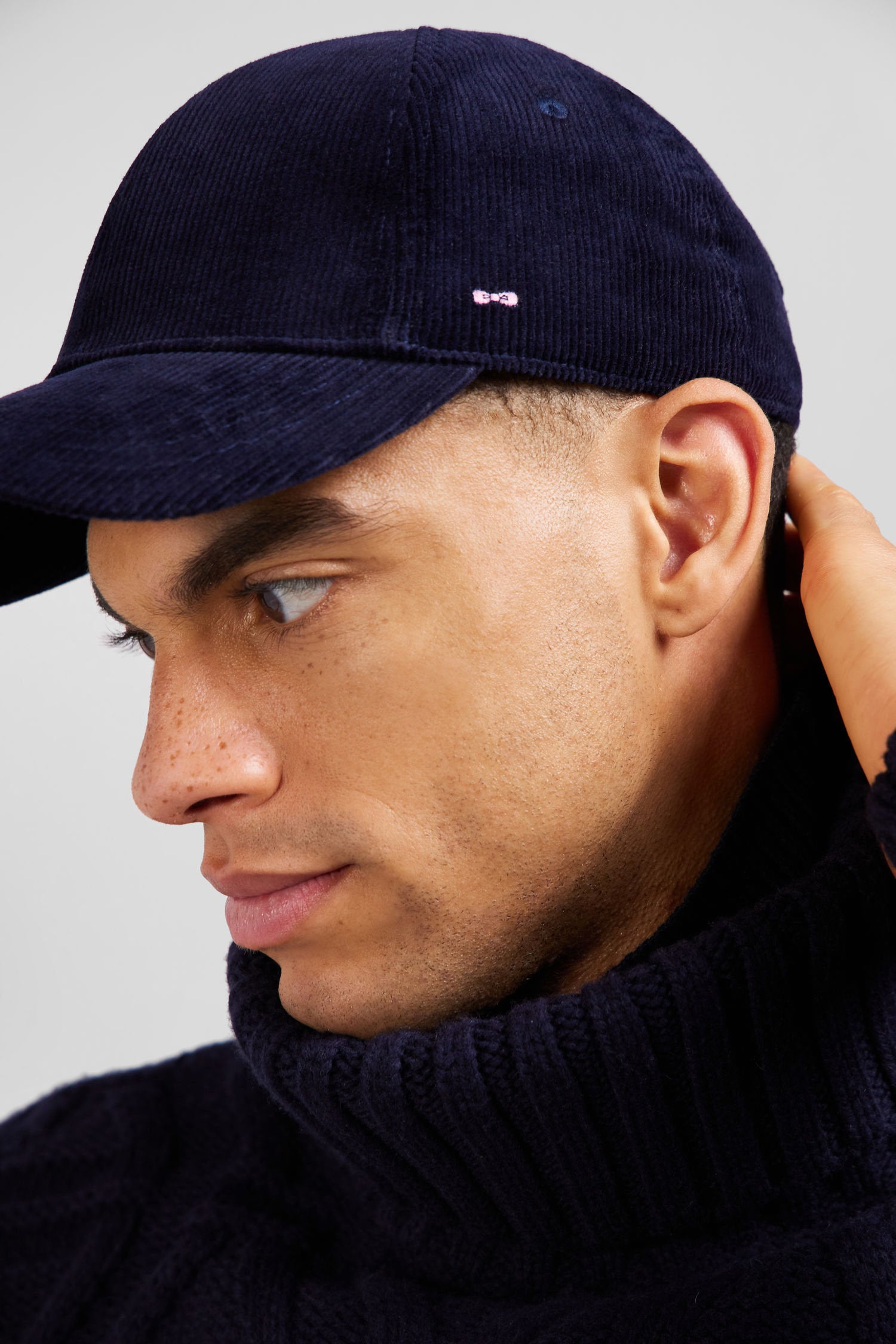 Navy Blue Corduroy Cap_01