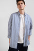 Regular Blue Striped Cotton Poplin Shirt_H24CHECL0016_BLF7_01