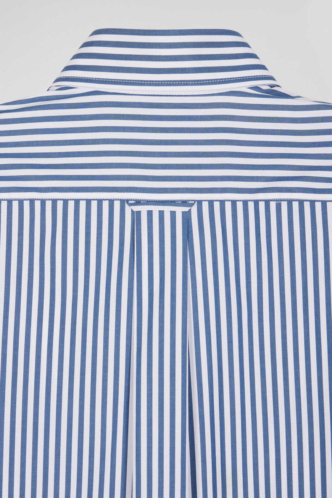 Regular Blue Striped Cotton Poplin Shirt_H24CHECL0016_BLF7_08