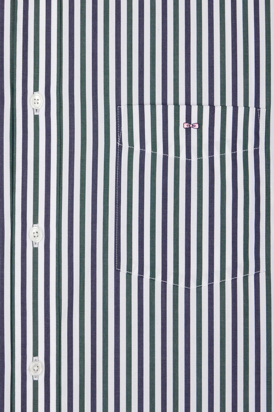 Green Striped Cotton Poplin Shirt Regular Fit_H24CHECL0021_VEF_07