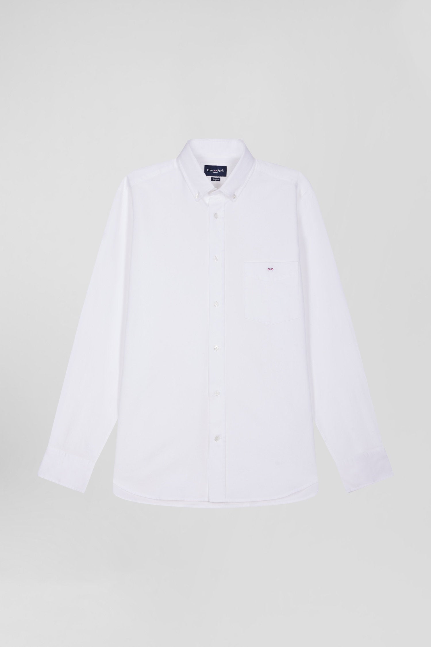 Regular Plain White PiquŽ Cotton Shirt_H24CHECL0034_BC_03