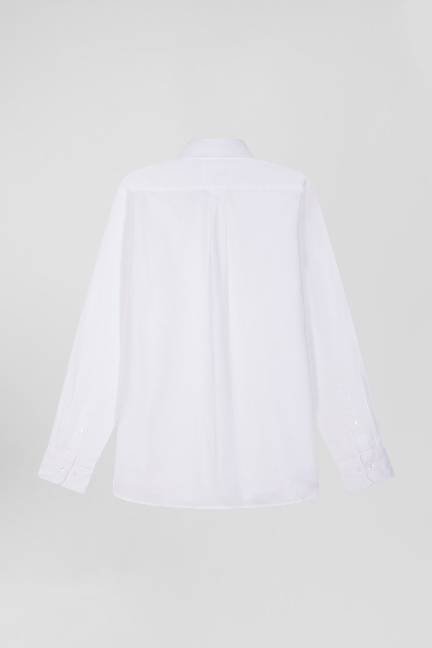 Regular Plain White PiquŽ Cotton Shirt_H24CHECL0034_BC_05