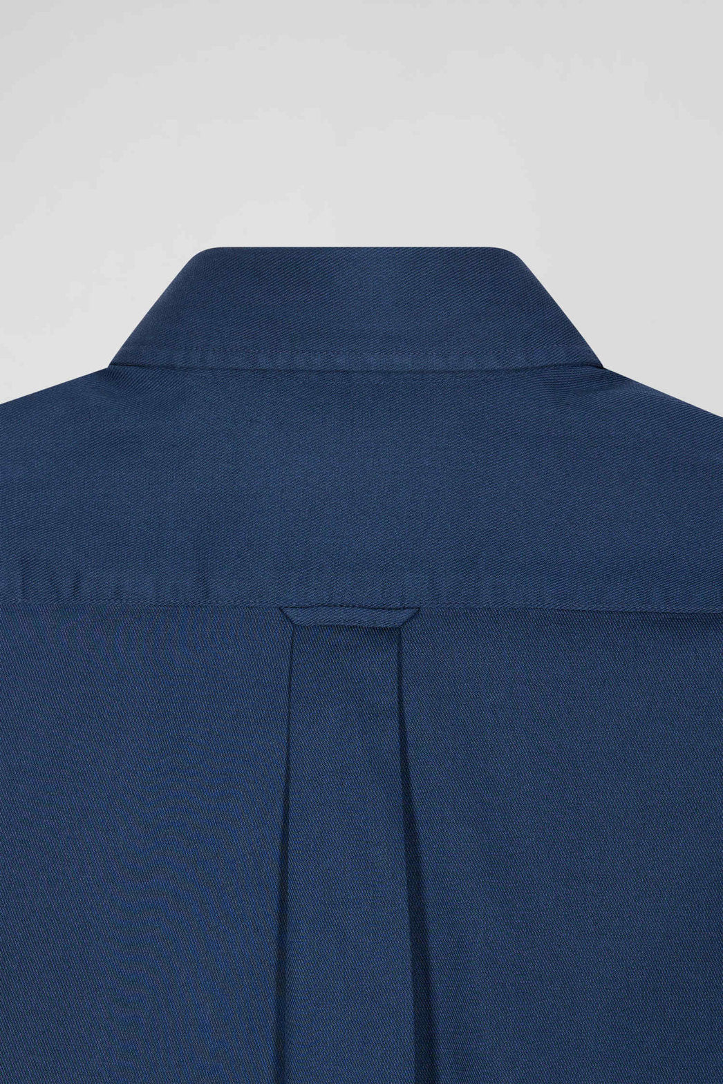 Regular Plain Blue PiquŽ Cotton Shirt_H24CHECL0034_BLF7_08