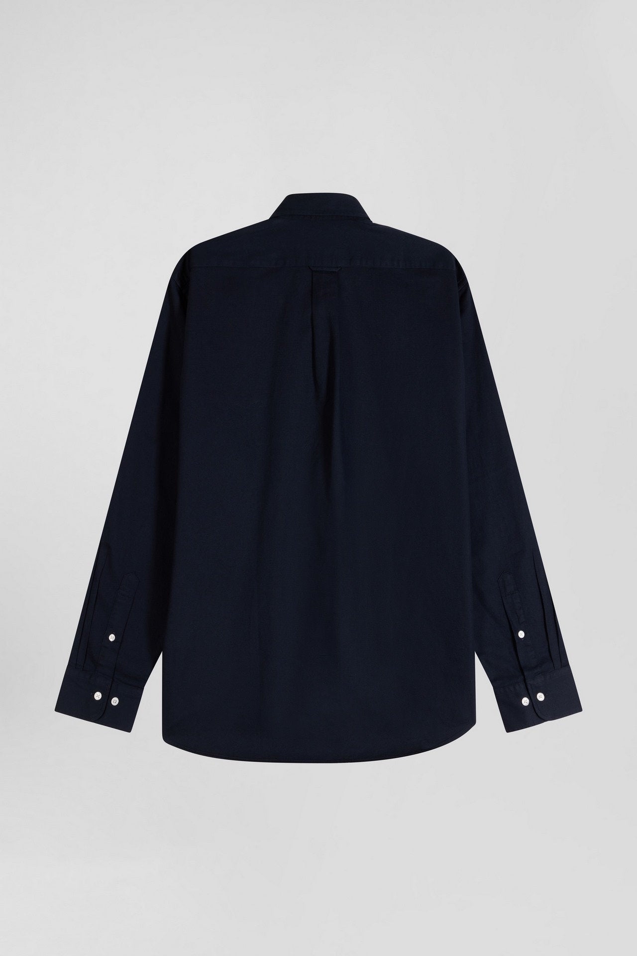 Regular Plain Navy Blue PiquŽ Cotton Shirt_H24CHECL0034_BLF_05