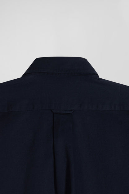 Regular Plain Navy Blue PiquŽ Cotton Shirt_H24CHECL0034_BLF_08