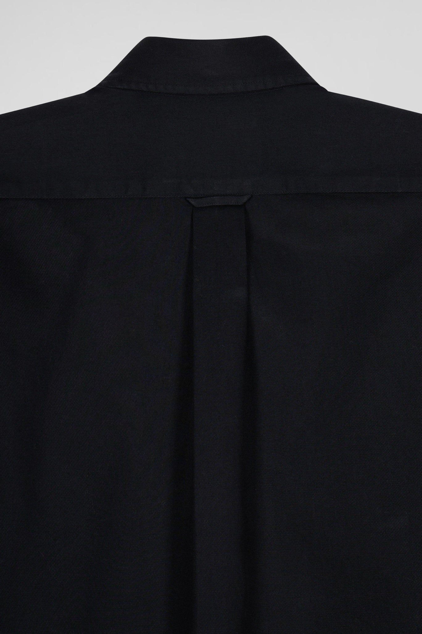 Regular Plain Black PiquŽ Cotton Shirt_H24CHECL0034_NO_07