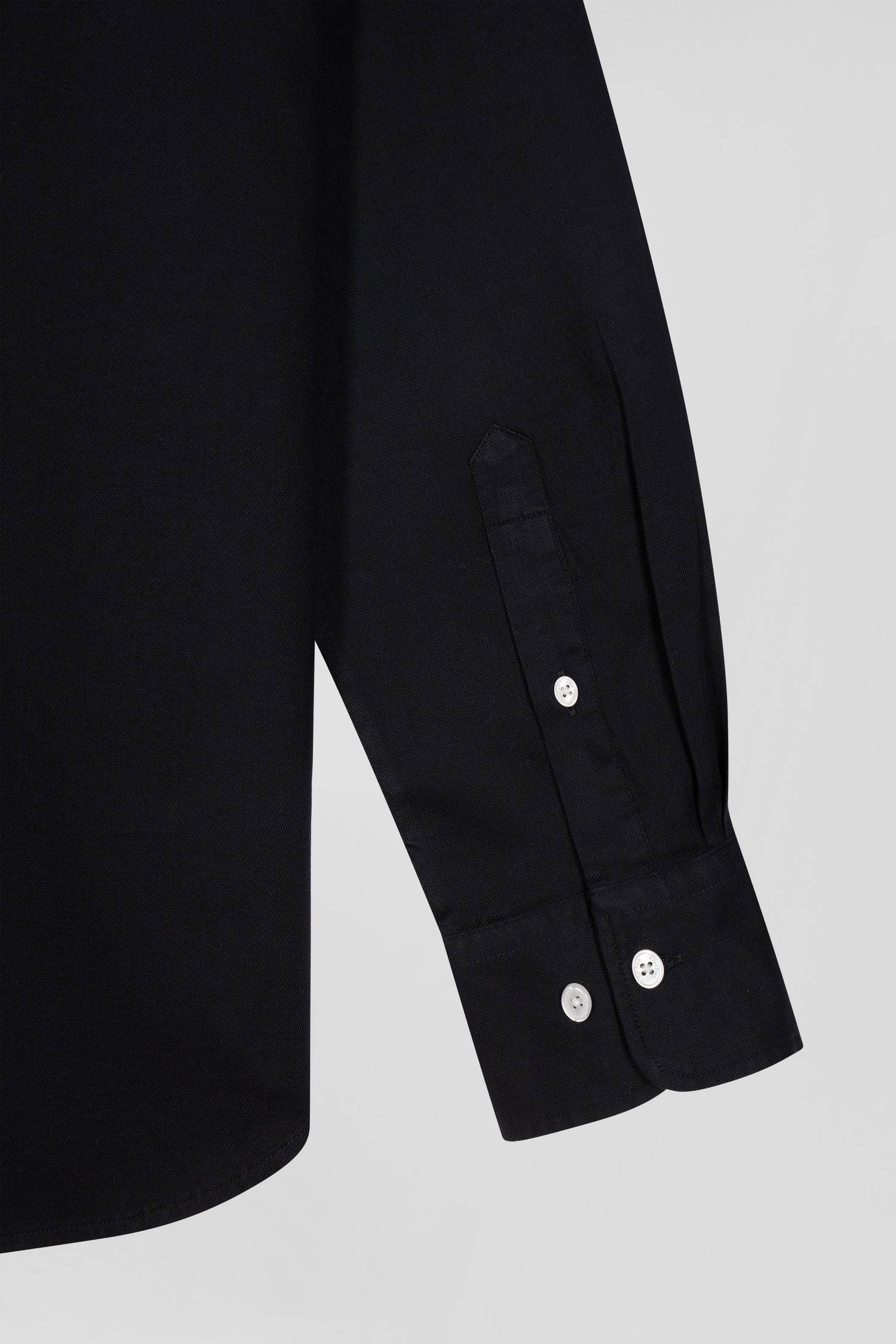 Regular Plain Black PiquŽ Cotton Shirt_H24CHECL0034_NO_08