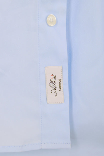 Regular Plain Sky Blue Mixed Stretch Cotton Shirt_08