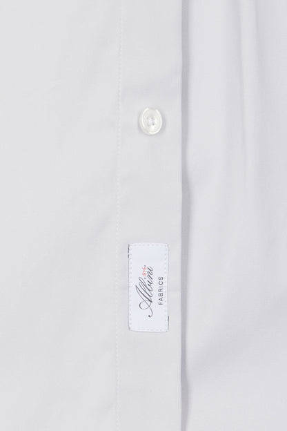 Regular Plain Grey Mixed Stretch Cotton Shirt_08