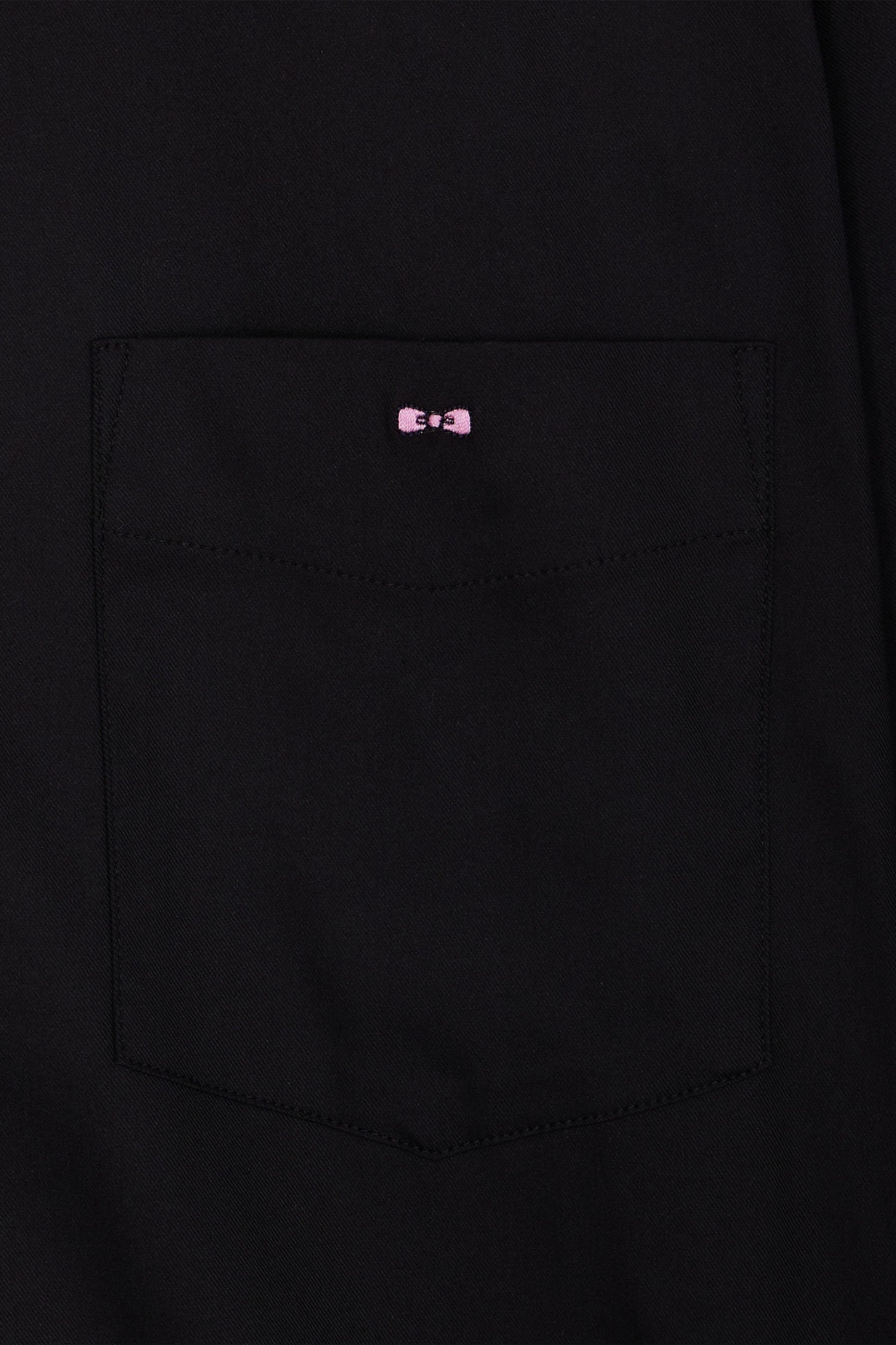 Regular Plain Black Mixed Stretch Cotton Shirt_06