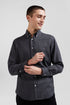 Regular Anthracite Grey Cotton and Cashmere Twill Shirt_H24CHECL0049_GRF_01