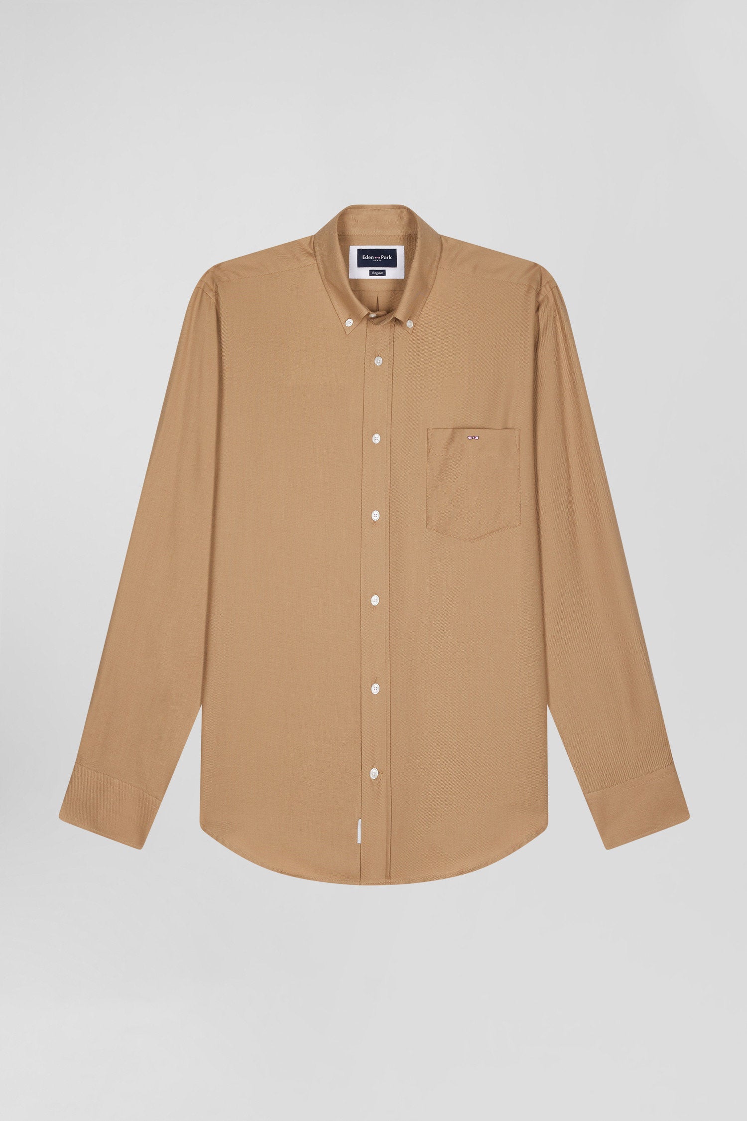 Regular Camel Cotton and Cashmere Twill Shirt_H24CHECL0049_MAM5_03