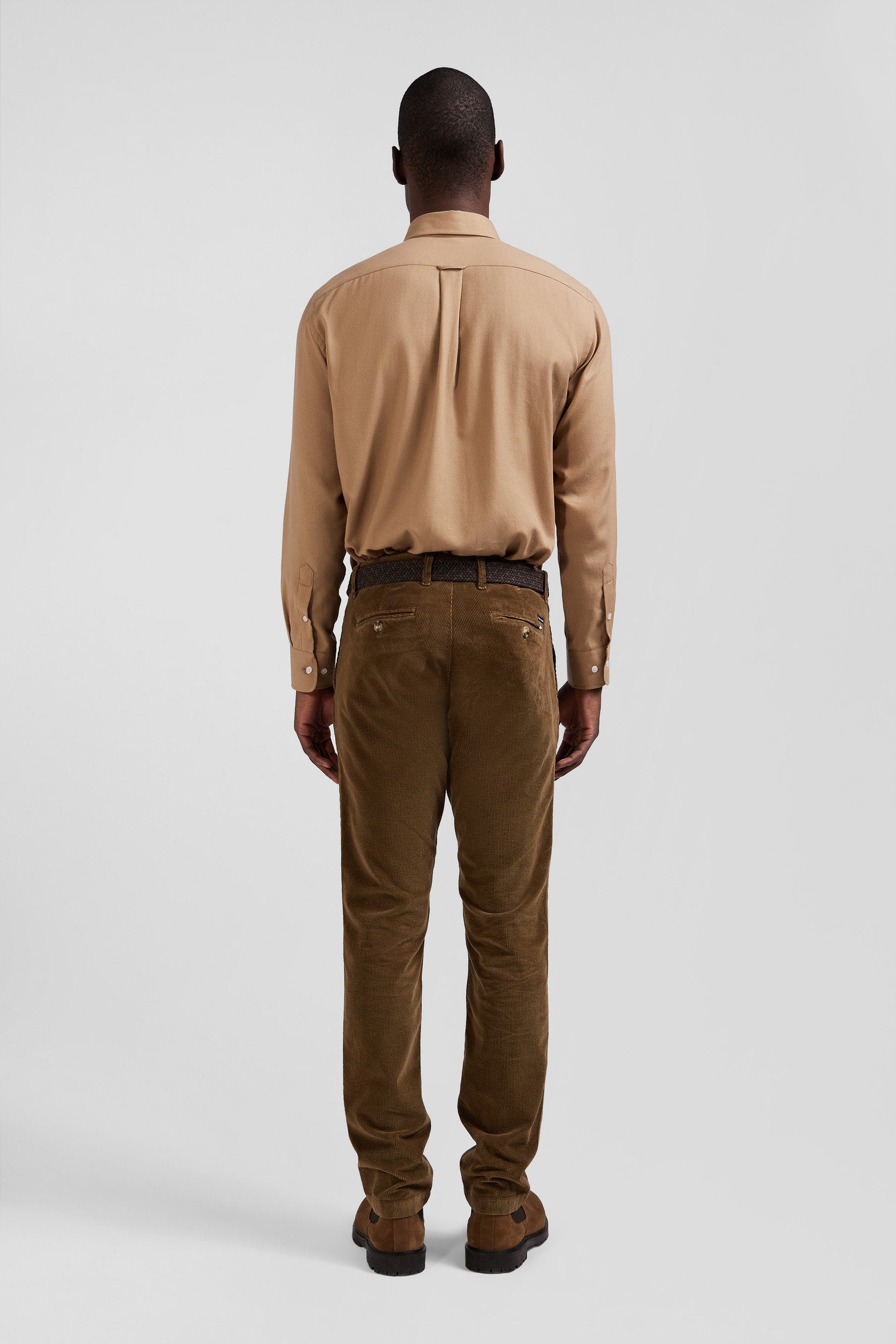 Regular Camel Cotton and Cashmere Twill Shirt_H24CHECL0049_MAM5_04