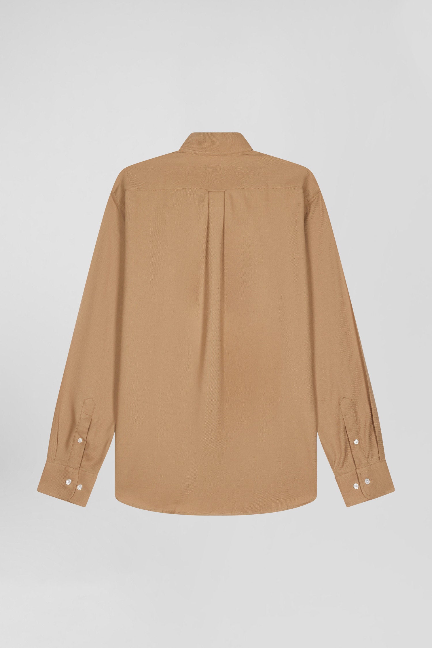 Regular Camel Cotton and Cashmere Twill Shirt_H24CHECL0049_MAM5_05