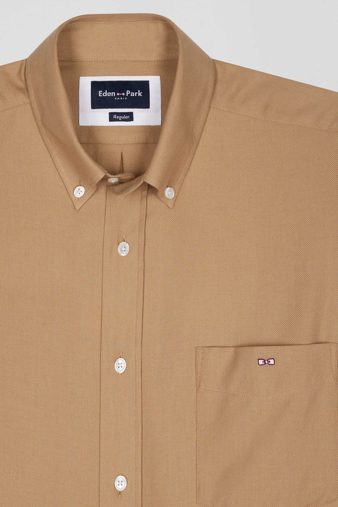 Regular Camel Cotton and Cashmere Twill Shirt_H24CHECL0049_MAM5_06