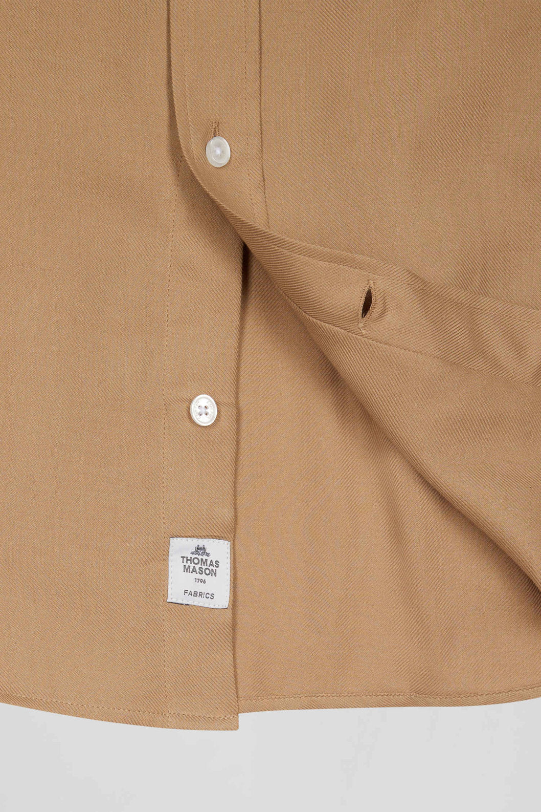 Regular Camel Cotton and Cashmere Twill Shirt_H24CHECL0049_MAM5_07