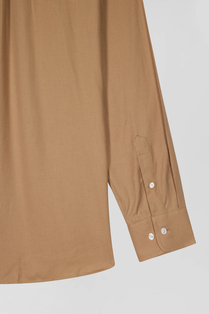 Regular Camel Cotton and Cashmere Twill Shirt_H24CHECL0049_MAM5_08