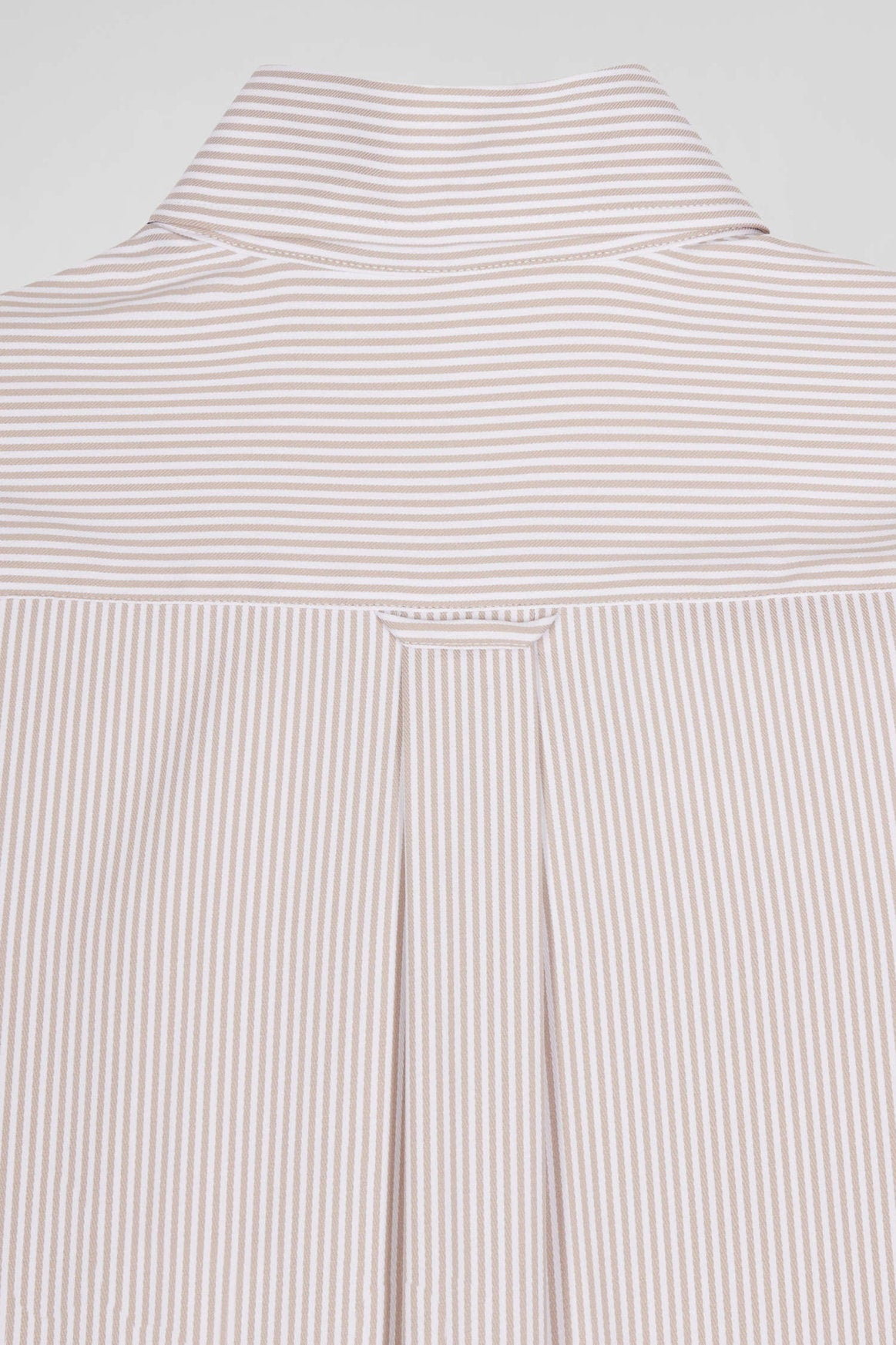 Regular Beige Cotton Poplin Shirt with Baton Stripes_H24CHECL0052_BEC_07