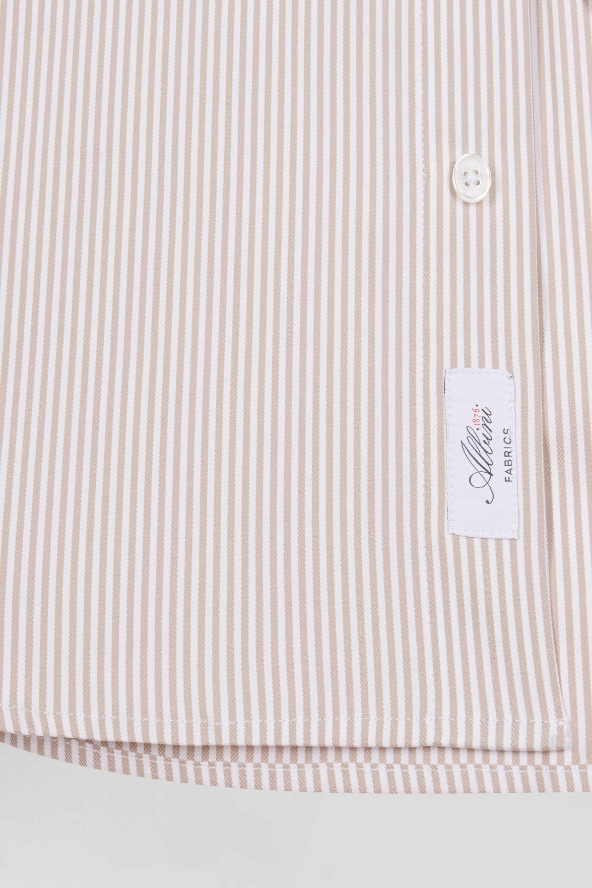 Regular Beige Cotton Poplin Shirt with Baton Stripes_H24CHECL0052_BEC_09