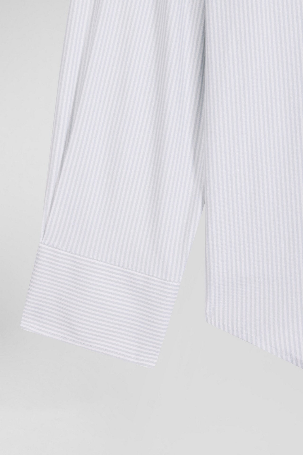 Regular Green Cotton Poplin Shirt with Baton Stripes_H24CHECL0052_VEC19_07