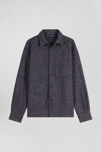 Navy Blue Mixed Cotton Shirt_04