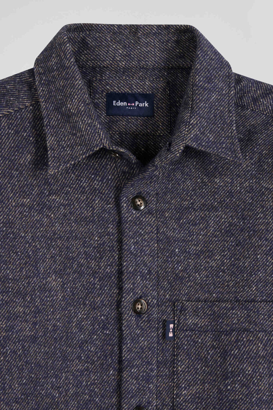 Navy Blue Mixed Cotton Shirt_06