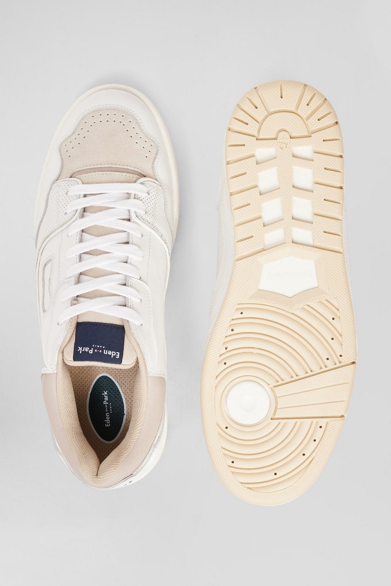 Ep10 Beige And White Leather Sneakers_05