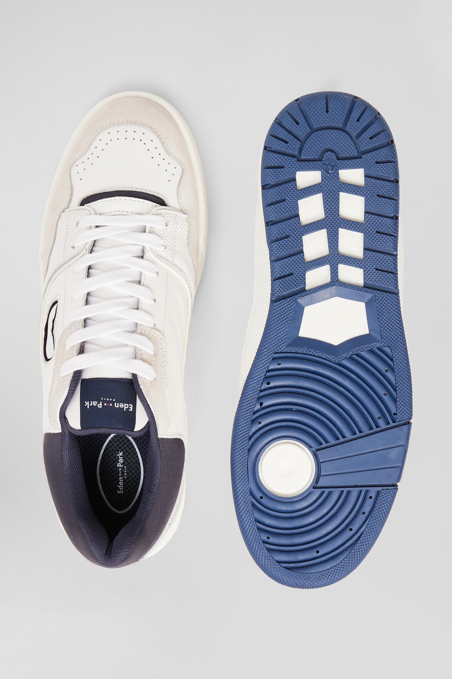 Ep10 Beige And Navy Blue Leather Sneakers_04