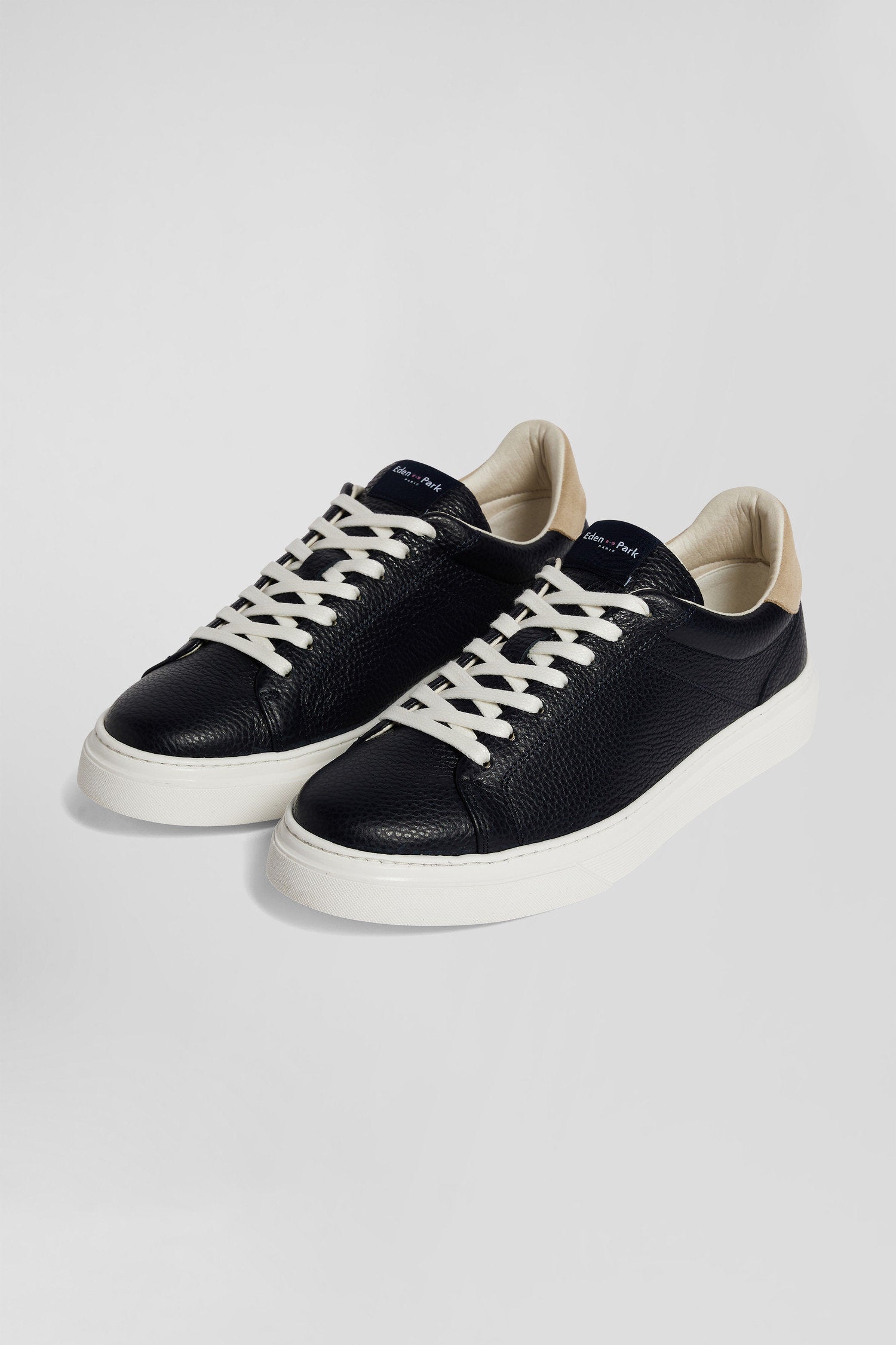 Navy Low-Top Leather Sneakers_03