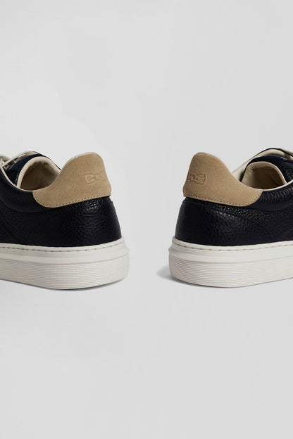 Navy Low-Top Leather Sneakers_06