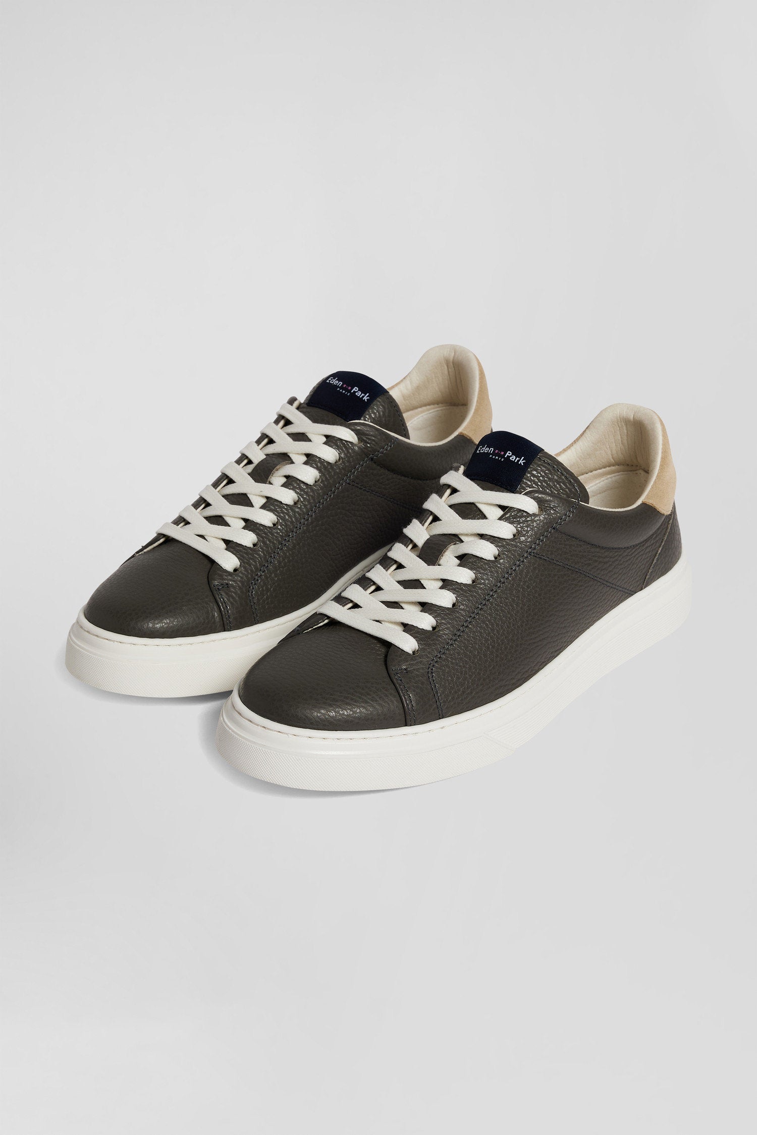 Anthracite Grey Low-Top Leather Sneakers_03