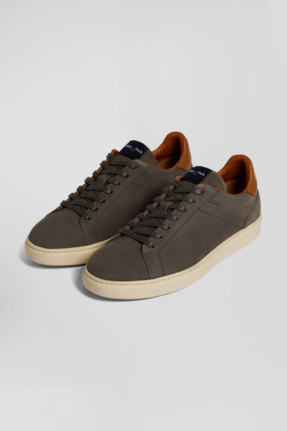 Anthracite Grey Grained Leather Low-Top Sneakers_03