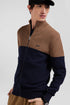 Regular Navy Blue and Camel Cotton High Collar Zipped Cardigan_H24MAICA0010_BEF4_01