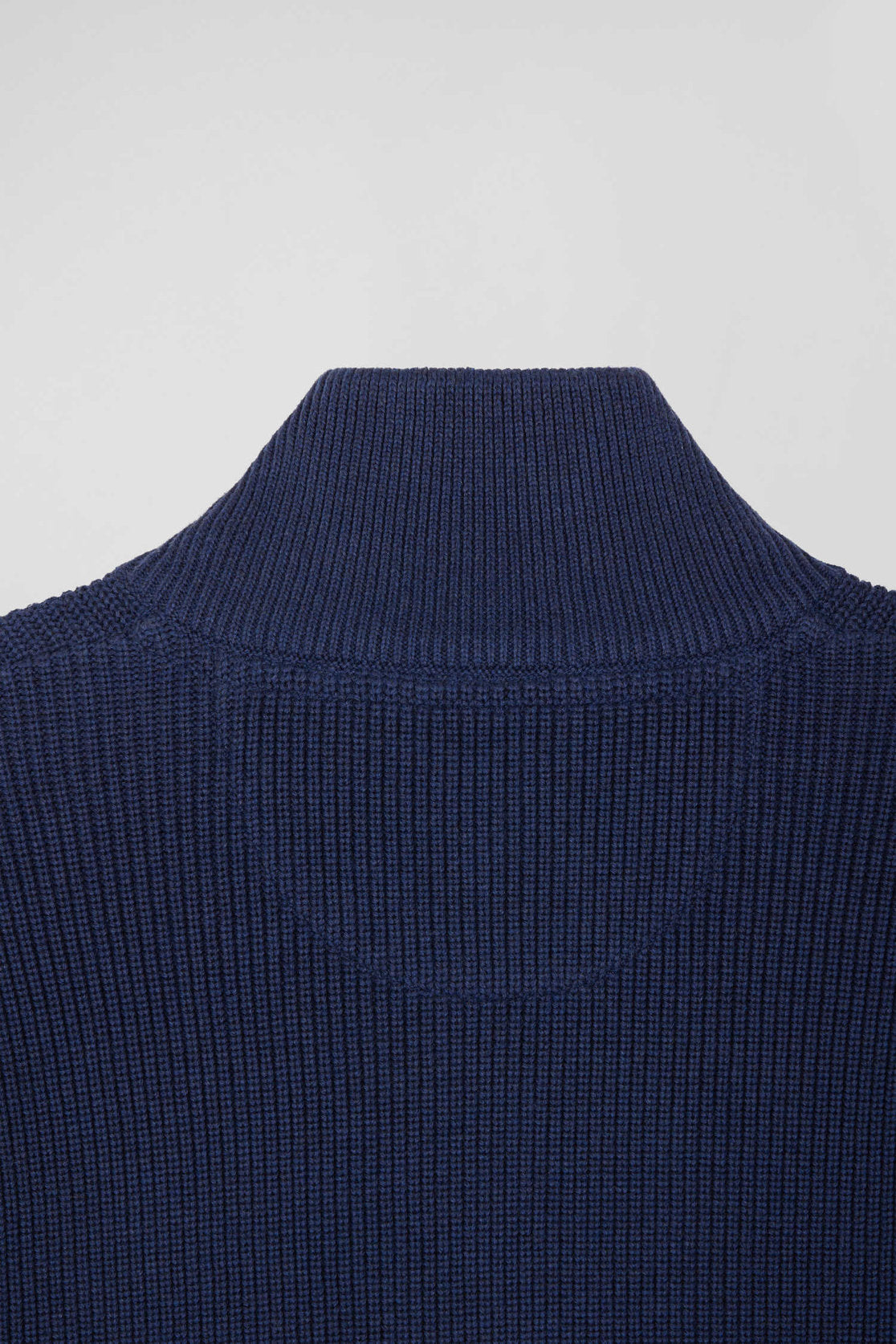 Regular Navy Blue and Blue Cotton High Collar Zipped Cardigan_H24MAICA0010_BLF7_08