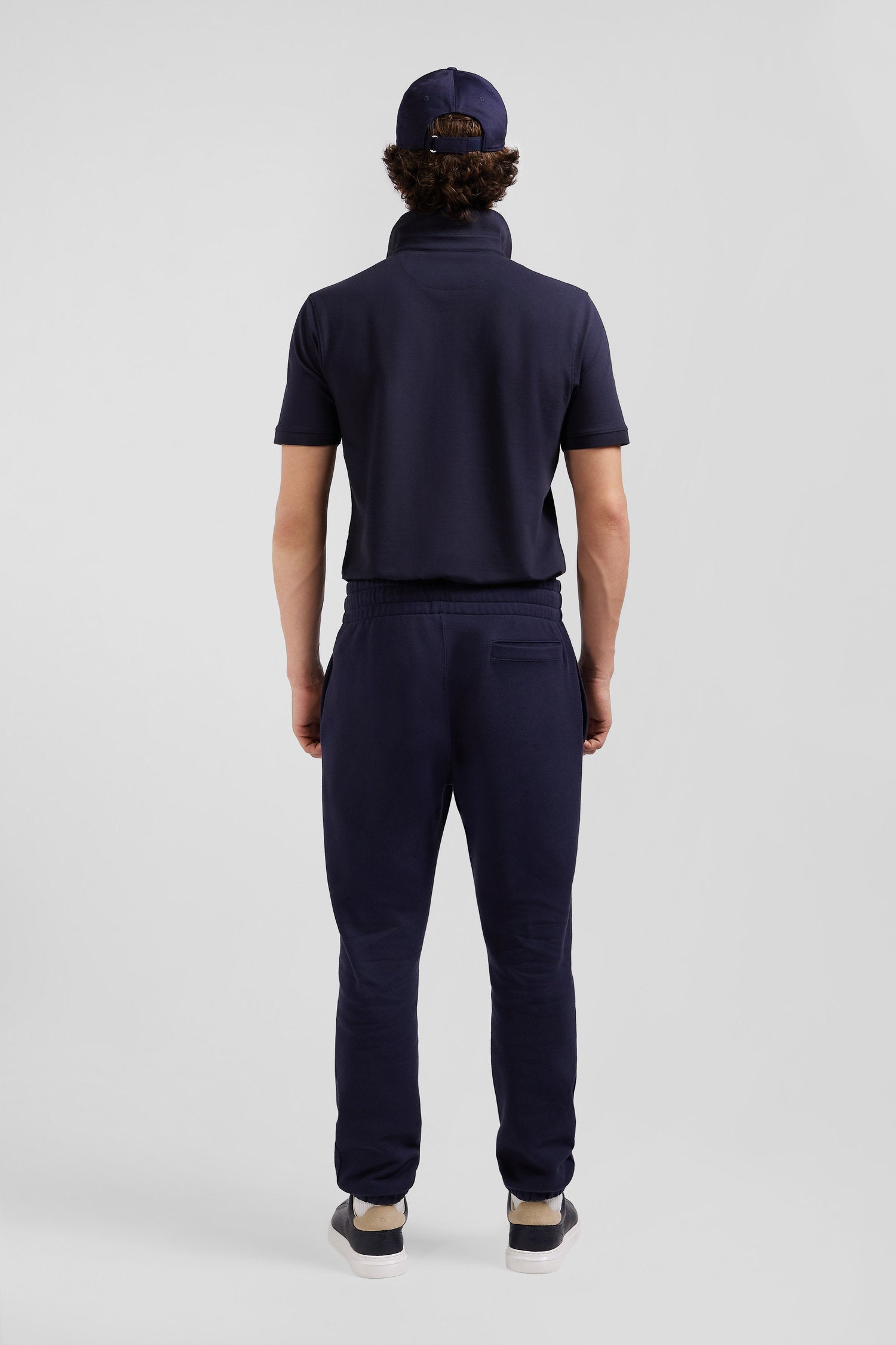 Regular Navy Blue Brushed Fleece Jogging Bottoms_02