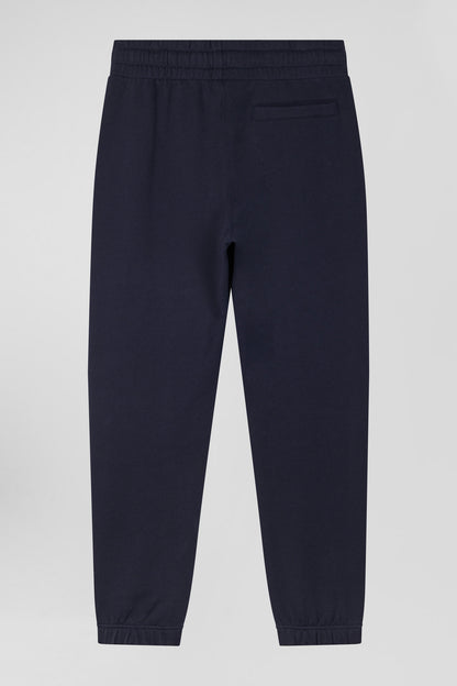 Regular Navy Blue Brushed Fleece Jogging Bottoms_05