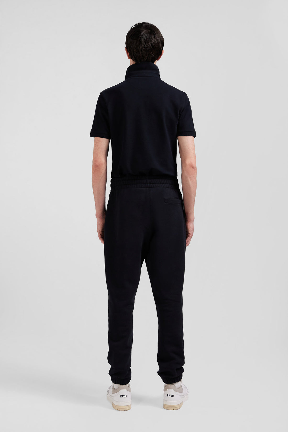 Regular Black Brushed Fleece Jogging Bottoms_02