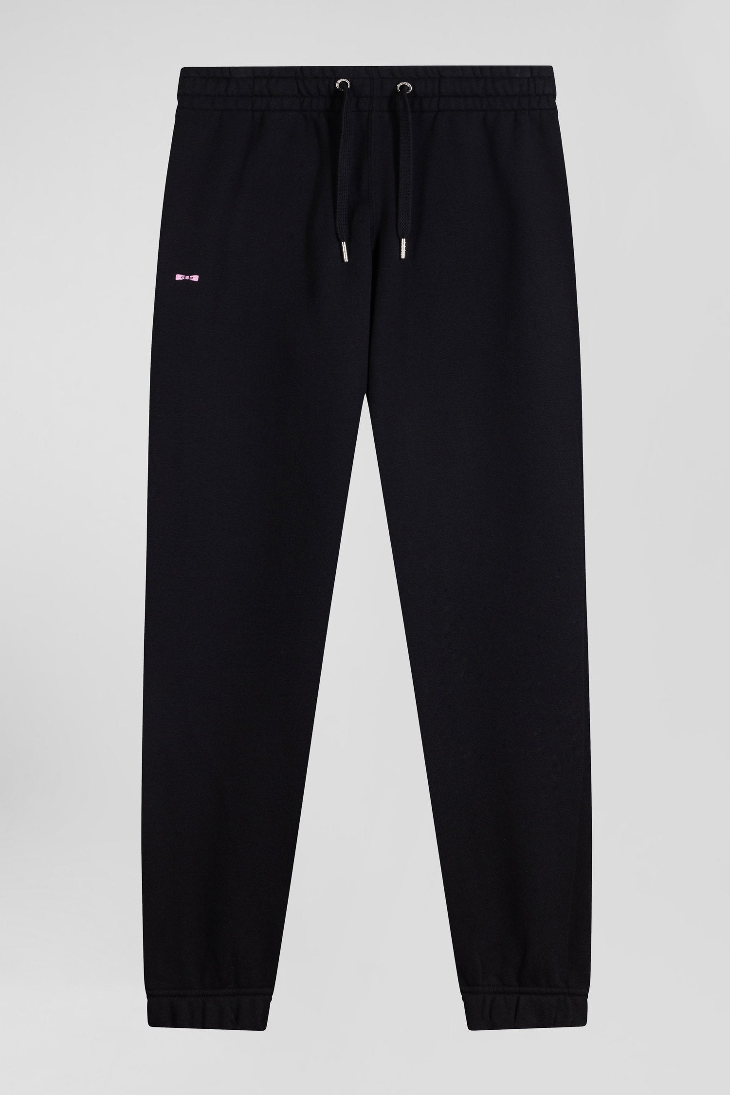 Regular Black Brushed Fleece Jogging Bottoms_03