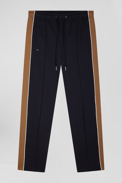 Regular Camel Mixed Cotton Jogging Bottoms with Leg Piping_H24MAIJO0006_BEF4_03