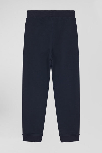 Regular Navy Brushed Cotton Fleece Jogging Bottoms_05