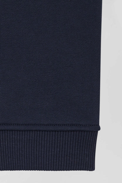 Regular Navy Brushed Cotton Fleece Jogging Bottoms_07