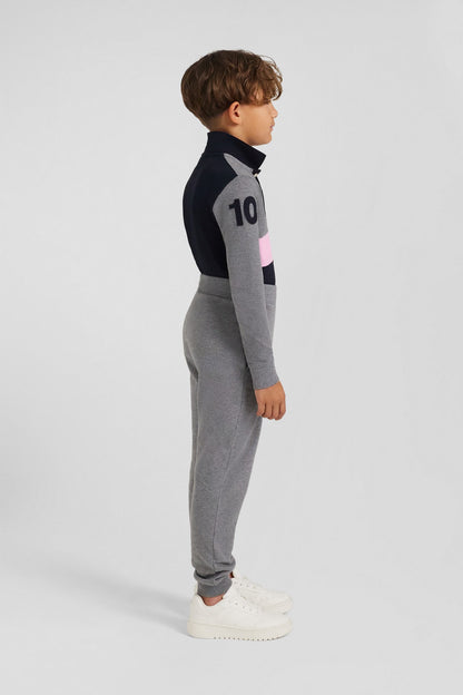 Regular Grey Brushed Cotton Fleece Jogging Bottoms_08