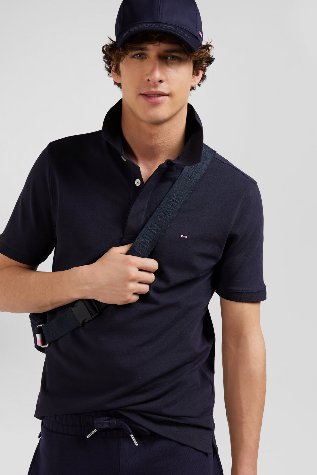 Slim Navy Blue Short-Sleeved Cotton PiquŽ Polo Shirt_01