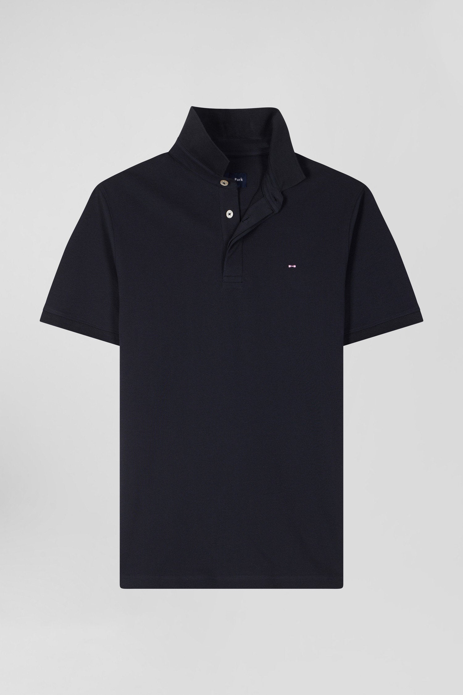 Slim Navy Blue Short-Sleeved Cotton PiquŽ Polo Shirt_04