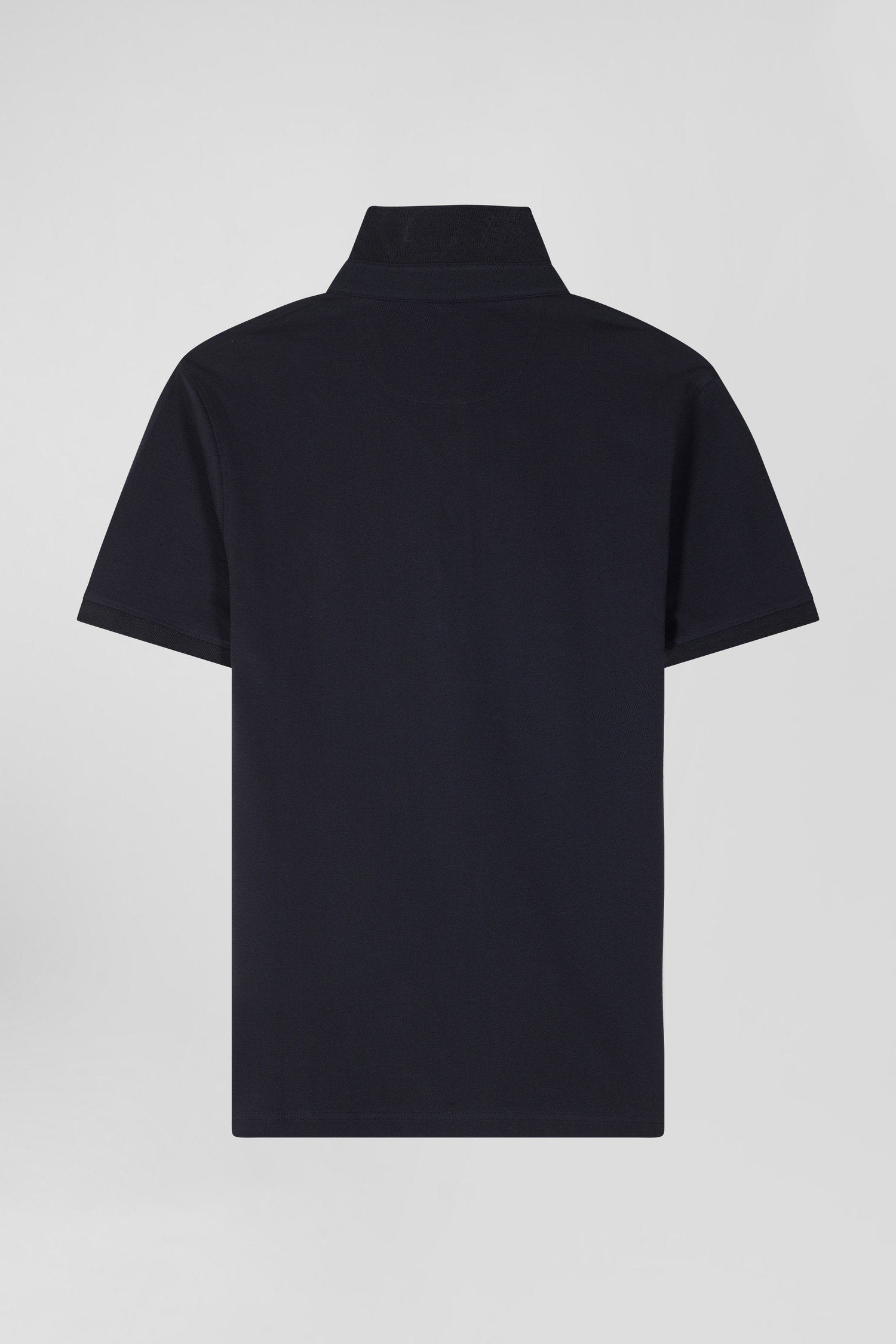 Slim Navy Blue Short-Sleeved Cotton PiquŽ Polo Shirt_05