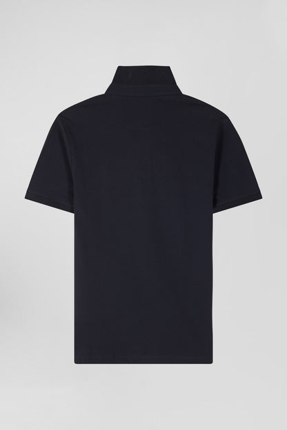 Slim Navy Blue Short-Sleeved Cotton PiquŽ Polo Shirt_05