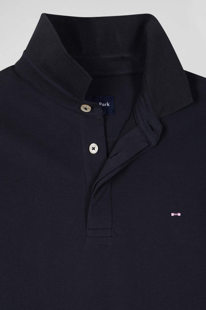 Slim Navy Blue Short-Sleeved Cotton PiquŽ Polo Shirt_07